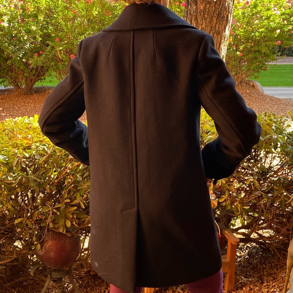 Free People Midnight Double-Breasted Pea Coat Jacket